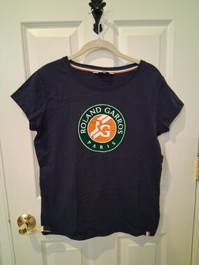 Roland Garros Women's Navy Short Sleeve Logo Tee